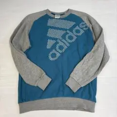 adidas 青 グレー トレーナー 160サイズ 男の子