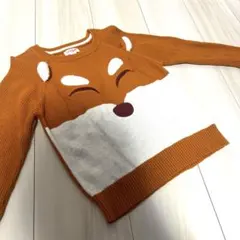 アメリカ購入品 100cm ニットトレーナー きつね