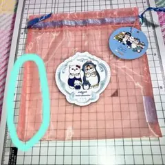 【メルカリ便】刺繍シアー巾着　キティ　サム　モフサンド　mofusand
