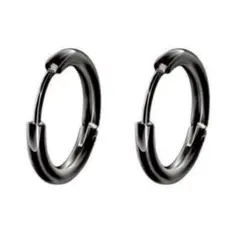 フープピアス ブラックユニセックス8/10/12/14/16mm 2個