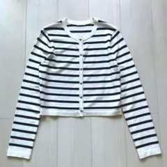 GU ボーダー柄UVカットカーディガン 長袖