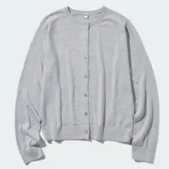 UNIQLO UVカットクルーネックカーディガン　グレー