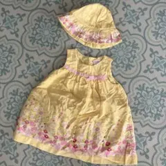 【目立つシミ汚れなし】Gymboree 花柄ワンピース 帽子セット 70cmのサムネイル