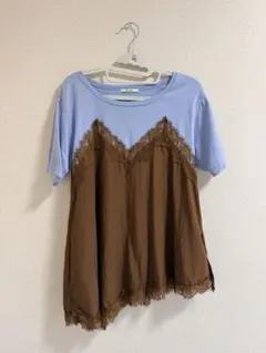 ☀️ トリムレースドッキングTシャツ レース ニコアンド トレンド☀️のサムネイル