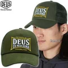 新品 正規品 デウス DEUS EX MACHINA 総刺繍ロゴ メッシュCAP