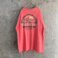 USA古着 ジャージーズ 両面プリント デザインTシャツ 半袖 ピンク Lサイズのサムネイル