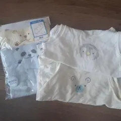 【新品あり】動物柄ノースリーブロンパース 80サイズ 4枚組　2枚新品