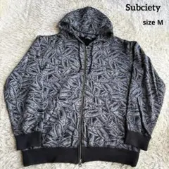 【✨美品】Subciety スカルマリア フーディパーカー 総柄 黒 M