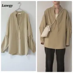 タグ付き✨美品　lawgyラヴジー　 プランジングネックリボンブラウス　ゆったりのサムネイル