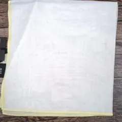 新品タグ付　ホワイト/イエロー 麻ポケットチーフ