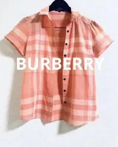 【古着】バーバリーロンドン春夏半袖コットンシャツ(38)
