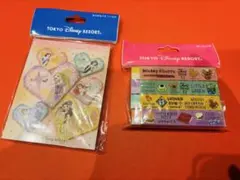 東京ディズニーリゾート/おりがみメモ　シール付/消しゴム4個/セット