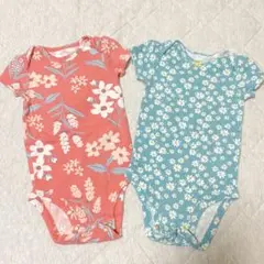 カーターズ 半袖 ロンパース 2枚セット 6m 60 70 女の子 花柄のサムネイル