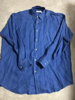80s-90s EQUIPMENT リネンシャツ ブルー フランス製のサムネイル
