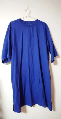 新品未使用シーズンリーズンリネンワンピース(LL)ブルー*リンネルInRed