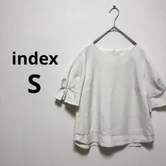 index インデックス 半袖 ブラウス 白 シンプル 無地 オフィスコーデ Sのサムネイル