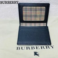 BURBERRY バーバリー カードケース 名刺入れ レザー ノバチェック 黒