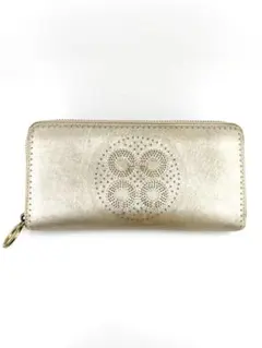 COACH ゴールド 長財布 ラウンドファスナー