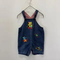 ​【激レア/美品】ミキハウス 刺繍 オーバーオール 90 ぷっちーくん レトロ