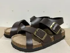 ブラウン 合成皮革 サンダル