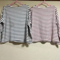【美品】ユニクロ UNIQLO ボーダーTシャツ ロンT 2枚セット