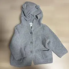 baby GAP クマ耳付き ニットカーディガン グレー 6-12ヶ月のサムネイル