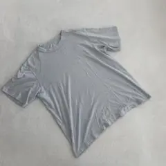 GU Tシャツ 半袖 グレー 無地 クルーネック コットン Lサイズ