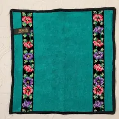 美品☆FEILER タオルハンカチ 花柄刺繍