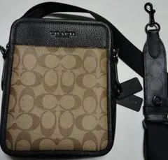 COACH クロスボディバッグ 茶/黒 新品 メンズ ショルダーバッグ