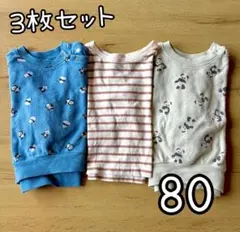 【まとめ売り】80 長袖 カットソー 3枚セット バースデイ 西松屋