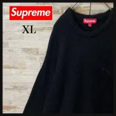 3181U【モヘヤ混・ＸＬ】シュプリーム☆ワンポイント刺繍ロゴ ニット セーターのサムネイル