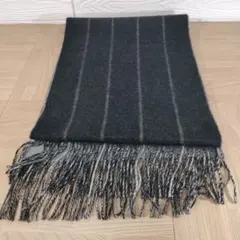 ビサルノ　カシミヤマフラー　リバーシブル　ストライプ柄