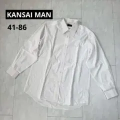 【KANSAIMAN】ビジネスワイシャツ・長袖・ベーシック◇白・41-86のサムネイル