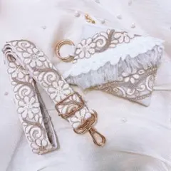No.2 お得なセット　インド刺繍　スマホショルダーandミニポーチセット