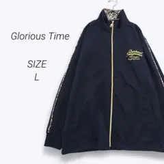 a2738▶グロリアスタイム　トラックジャケット【L】ブラック　アニマル柄