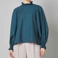 定価4万円✨️アドーア 23SS ボリュームスリーブ ブラウス 38 グリーン