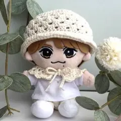 はぴぬい ぬい服 ぬい帽子 透かし編み帽子＆付け襟セット トラジャ