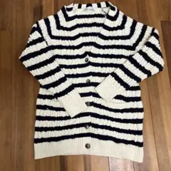 ZARA ケーブルニットカーディガン ボーダー