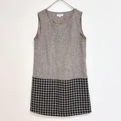 シンプルライフ　ジャンパースカート　グレー　9 ノースリーブ　膝丈　ゆったり