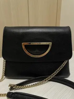 【美品】サマンサタバサ 2wayバッグ 黒 ゴールドチェーン 袋保管