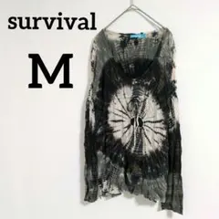 送料込❤survival【M】長袖シャツ タイダイ Tシャツ 絞り染めデザイン
