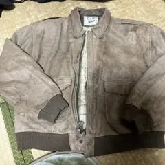 n*i様 レザーボンバージャケット ブラウン 地図柄