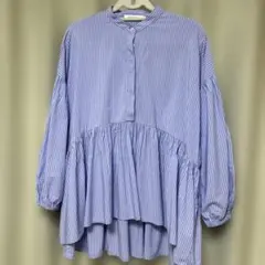 AMERICAN HOLIC 青ストライプ 長袖シャツ