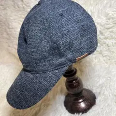 ダークブルー ツイード風キャップ　カンゴール　M-L相当