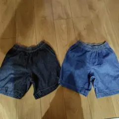 GU　キッズシェフショーツ　デニム2色セット