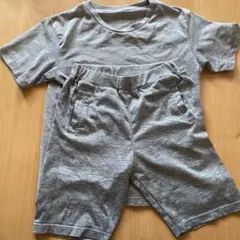 UNIQLO キッズ 130 グレー Tシャツ ショートパンツ セット