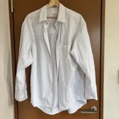 ストライプシャツ 長袖 白