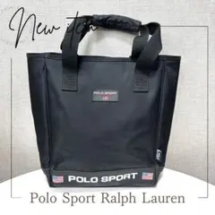 ポロスポーツトートバッグ黒ラルフローレン大容量ロゴ