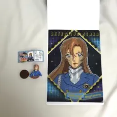名探偵コナン 萩原千速 miniクリアファイル チョコエッグフィギュア2点セット