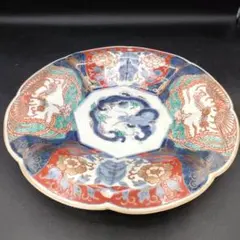 694 骨董 アンティーク 古伊万里 染付 豪華絢爛 色絵鉢 幕末 075 骨董 アンティーク 古伊万里 染付 豪華絢爛 色絵7寸皿 1点 幕末